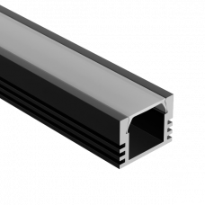 Профиль U-16/12 RAL9005 (с экраном) — 2000мм
